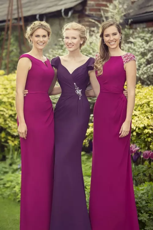 Rose violet bridesmaid dresses clearance